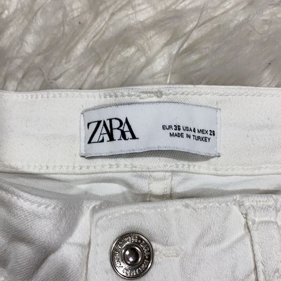 ZARA White Flare Leg Jeans sz 4 - Picture 5 of 9